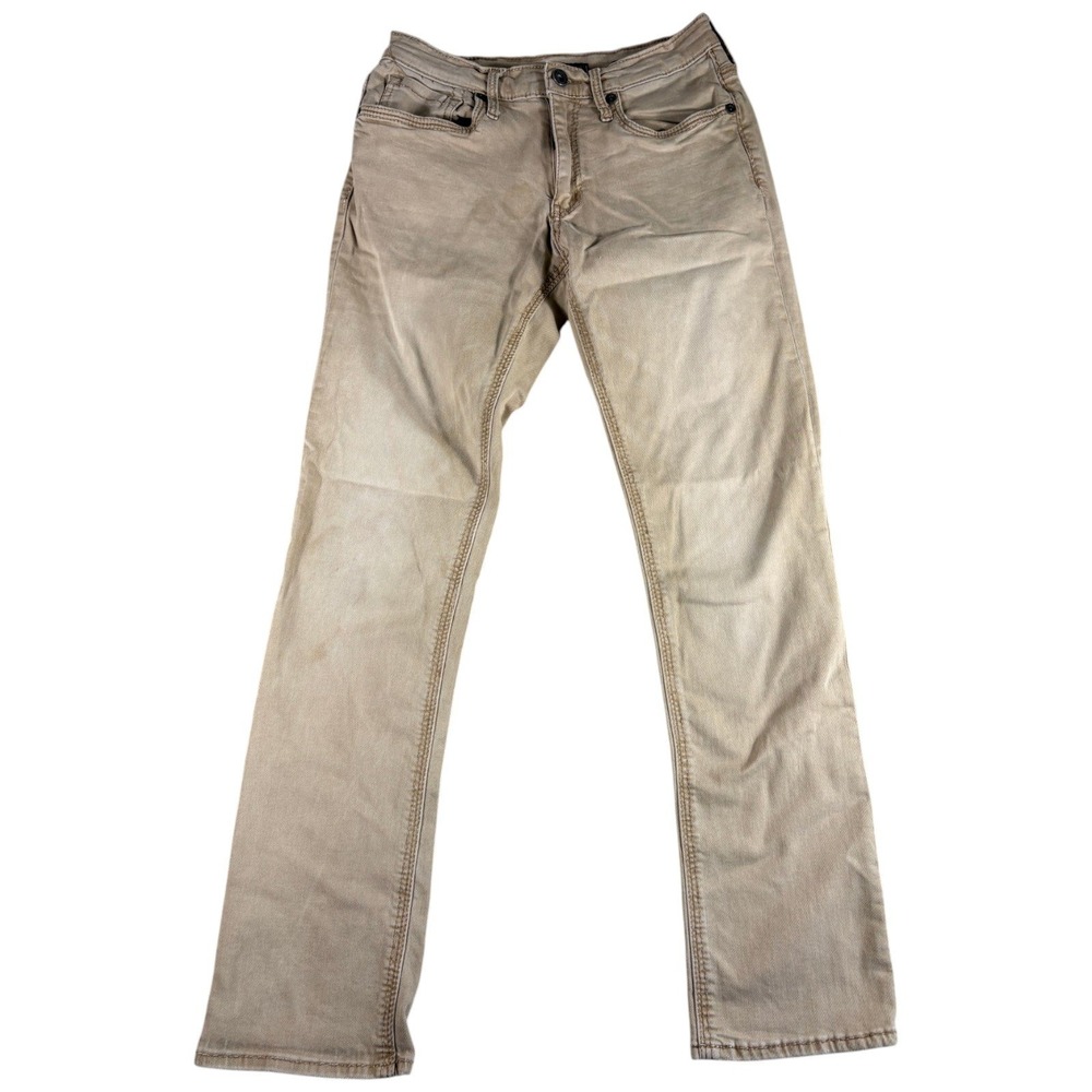 BKE Jake Straight Jeans Mens 31x32 Tan Khaki Straight Stretch Faded Workwear Y2K